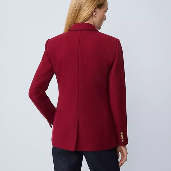 Ann Taylor The Greenwich Blazer in Cherry Pie Cool Red 14 - Picture 2 of 5